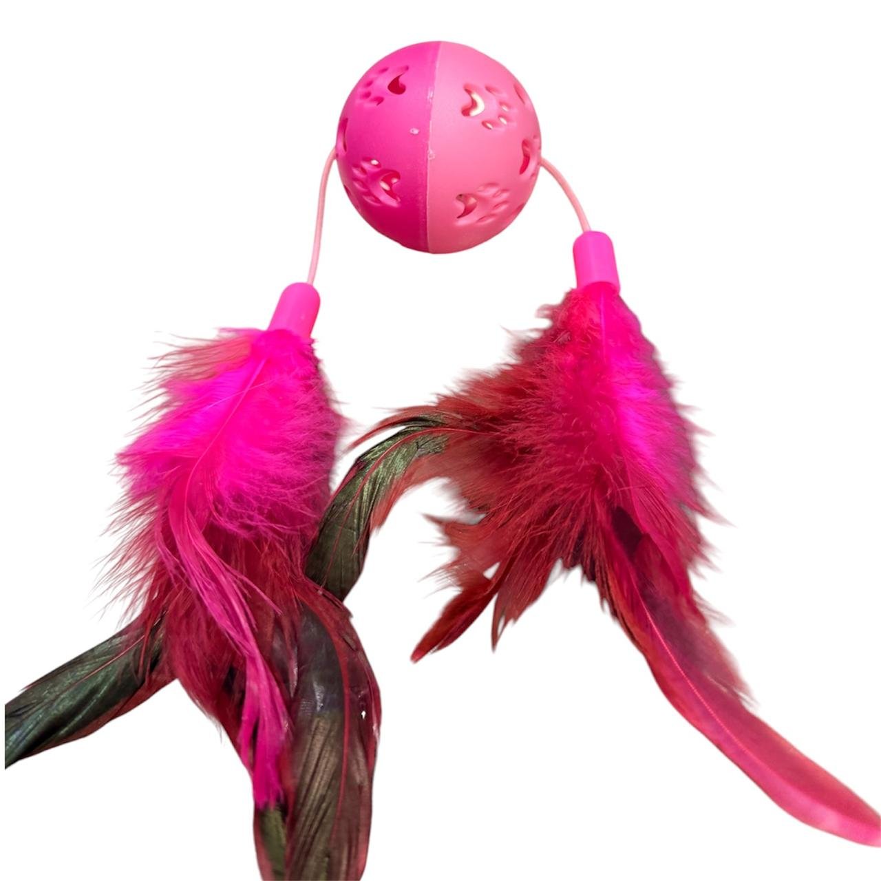 PELOTA PLASTICA C/CASCABEL Y PLUMAS IMPORTADOR